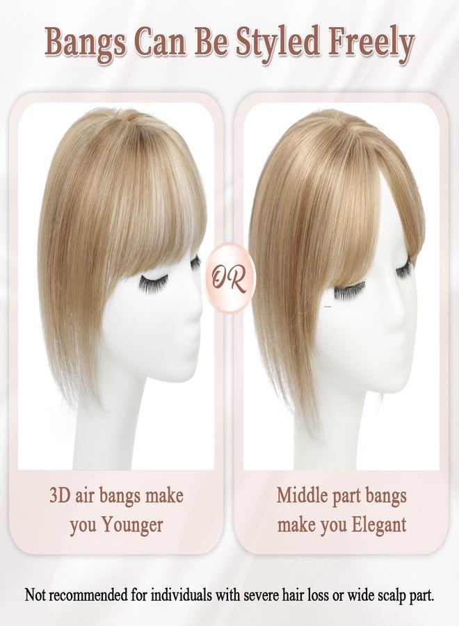 Molefi Human Hair Topper,10 inch Premium Remy Hair Toppers for Women 3 * 3.5 inch Invisible Clip in Bangs for Adding Volume - Image 5
